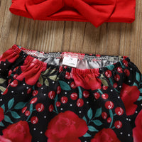 Long-sleeved rose print halter