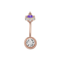 Round Zircon Belly Button Ring Belly Button Nail Body Piercing Jewelry