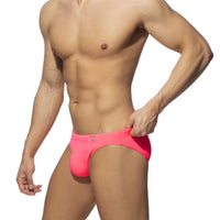 Men's Low Waist Lace Solid Color Nylon Swimming Trunks