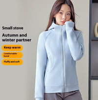 Hooded Sweater Double-sided With Velvet Cardigan Zipper Coat