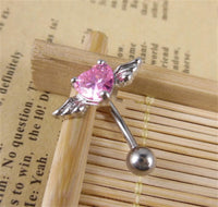 Love Wings Navel Ring Reverse Upside Down