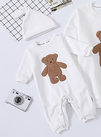 Spring And Autumn Cartoon Bear Embroidered Sweater Long Sleeve Parent-child Wear