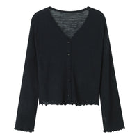 Tree Fungus-like Lacework Knitted Button Cardigan
