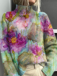 Women's Simple Printed Casual Coat Cardigan Sweater