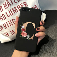 Creative Letters Black Matte Soft Phone Case