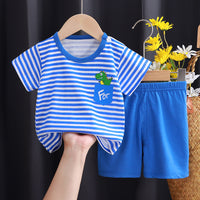 Children's Short-sleeved Suit Pure Cotton Clothing T-shirt Shorts Set
