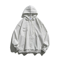 Retro Hooded Sweater Men And Women Irregular Zipper