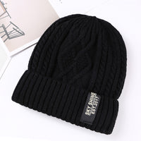 Double layer Plush knitted hat