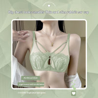 Sexy Cross-Over Lace Bra With Soft Underwire Thin Latex Design That Makes A Fuller Bust Appear Smaller