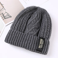 Double layer Plush knitted hat