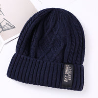Double layer Plush knitted hat