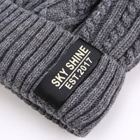 Double layer Plush knitted hat