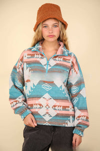 Retro Floral Casual Woolen Pullover Sweater