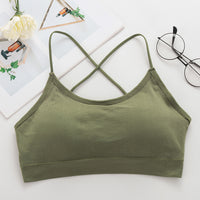 Gathered French Double Cross Shoulder Strap Beautiful Back Wrapped Chest Vest Underwear