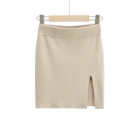 Short Skirt Fashion Side Slit Slim Knit