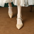 Elegant Leather Block Heel Toe Sandals