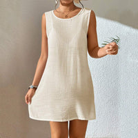 European And American Summer Beach Dress Women's Solid Color