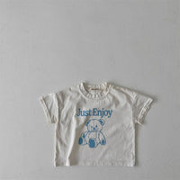 Three-color Infant Toddler Cartoon Bear Top Short-sleeved Casual T-shirt