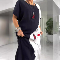Womens Casual Printed Dress With Character Motifs Long Skirt
