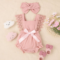Girls' Crawling Suit Made Of Pure Cotton Ins Style Romper One Piece Sleeveless
