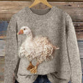 Womens Crew-Neck Sweatshirt With A Festive Pumpkin-Lantern Print