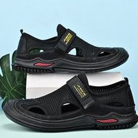 Fashion New Cowhide Men's Casual Mesh Shoes