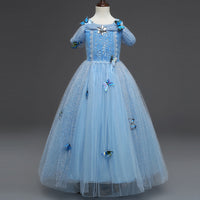 Girls' Fashion Simple Solid Color Princess Dress