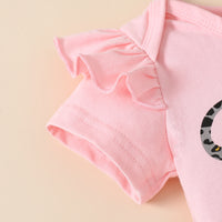 Love Bell-bottom Pants Three-piece Set