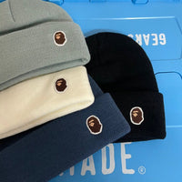 Wool Classic Embroidery Label Beanie Hat Winter New Couple Knitted Hat