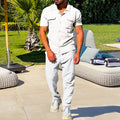 Summer Men's Short Sleeved Shirt Set Loose Casual Cardigan Shirt Pants