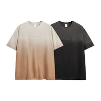 Men's Three-dimensional Printed Gradient T-shirt Round Neck Short Sleeve Top