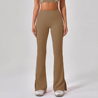 High Waist Tight Nude Feel Hip Lifting Yoga Bell-bottom Pants Women