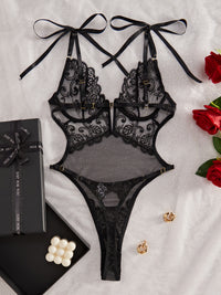 Lace Embroidery See-through Body-shaping Corsets With Steel Ring