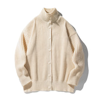 Japanese-style Retro Turtleneck Cardigan Sweater Men's Autumn And Winter Idle Style