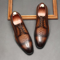 British Style Business Dress Stitching Leather Shoes