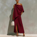 Womens Off-Shoulder Top And Skirt Two-Piece Set
