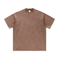 American Retro Trendy Washed Distressed Short Sleeve