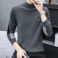 Mens Thickened Knitted Sweater With A Half-Height Neck
