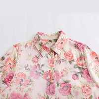 Women's Casual All-match Flower Print Shirt