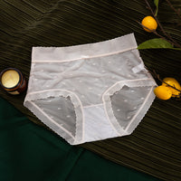 Women's Ultra-thin Ice Silk Lace Underwear Mid Waist Sexy Seamless