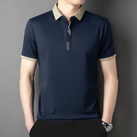Summer Lapels Short-sleeved T-shirt Men's Skin-friendly Breathable Casual Top