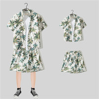 Short Sleeve Printed Shirt Summer Thin Suit