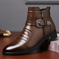 Men's Fashion British Leather Boots Business Formal Chelsea Boots