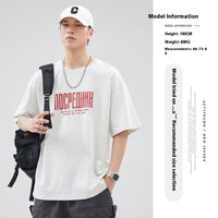 Letter Printed T-shirt Japanese Loose Cotton Half Sleeve Shirt