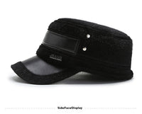 Fleece-lined Earflaps Mink-like Flat-top Cap Leisure Cold-proof Thermal Cotton Hat