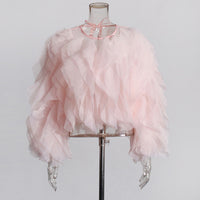 High-End Spliced Multi-Layer Gauze Shirt For Women