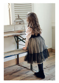 Children's Girl Bow-knot Yarn Padded Dress