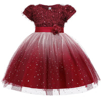 Children's sparkling starry sky dress wedding host catwalk
