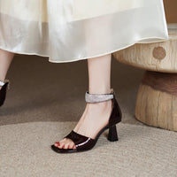 Patent Leather Toe Comfort Sandals