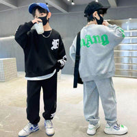 Suit Middle Boys' Clothes Sports Sweater Two-piece Set